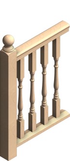 Free Railings Revit Download – 3-pc. 4" Wood Balustrade – BIMsmith Market